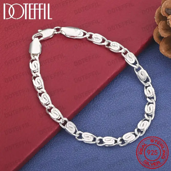 Bracelet en argent sterling 925 de 8 pouces, chaîne cubaine torsadée délicate, bijoux élégants pour 