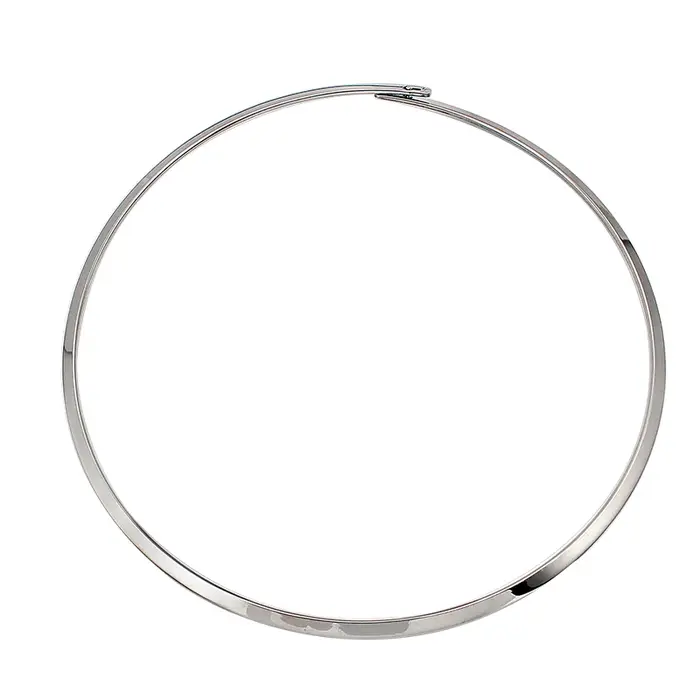 Collier rond en acier inoxydable pour fille et garçon