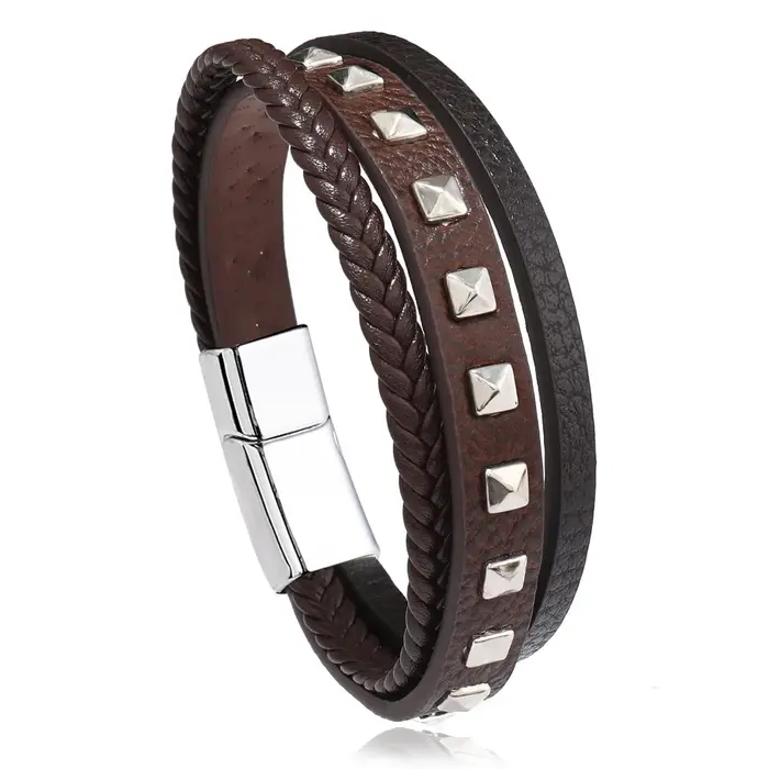 Bracelets en cuir carillon pour hommes