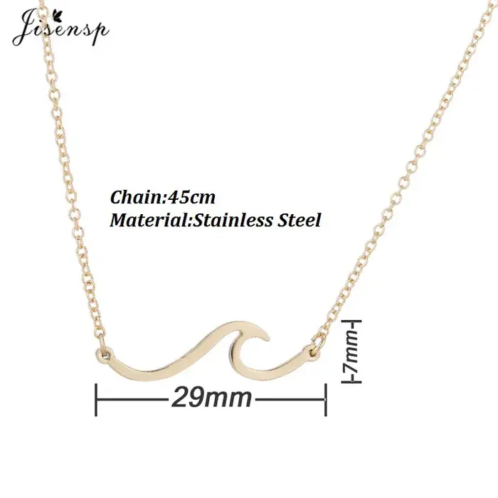 Collier pendentif vague en acier inoxydable Jisensp