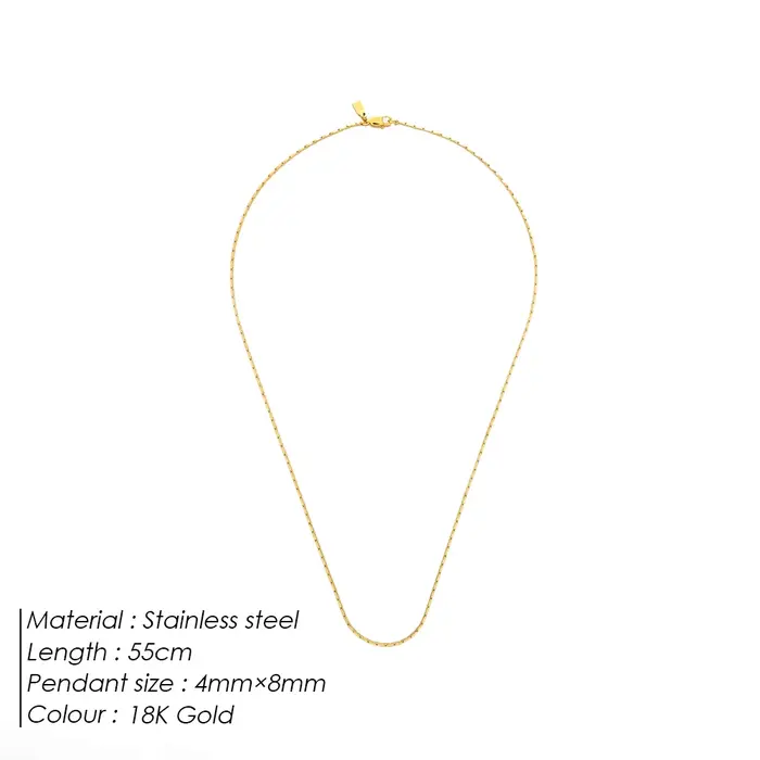 ELANDIS – collier chaîne en fil d'acier pour hommes, classique, plaqué or, court, vente en gros