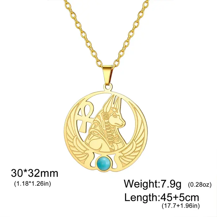 Collier Ankh Égyptien Antique HIPEE Pendentif Scarabée Accessoire Bijou pour Occasions Spéciales Femme et Homme