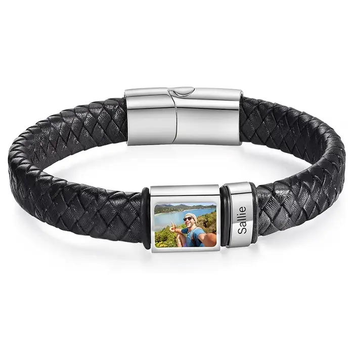 Bracelet photo personnalisé pour hommes