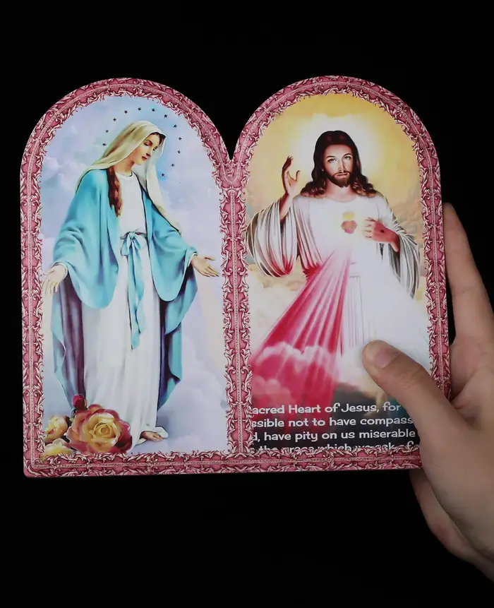 Diyalo 4 Styles icône sainte la miséricorde du diable jésus notre dame ornements en céramique avec Bible prière quotidienne décor d'autel religieux pour la maison