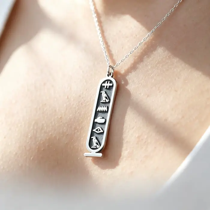 Collier personnalisé avec nom égyptien, couleur or, pendentif avec nom hieroglyphique, bijoux de l'Egypte ancienne, cadeau pour les amateurs de culture rétro