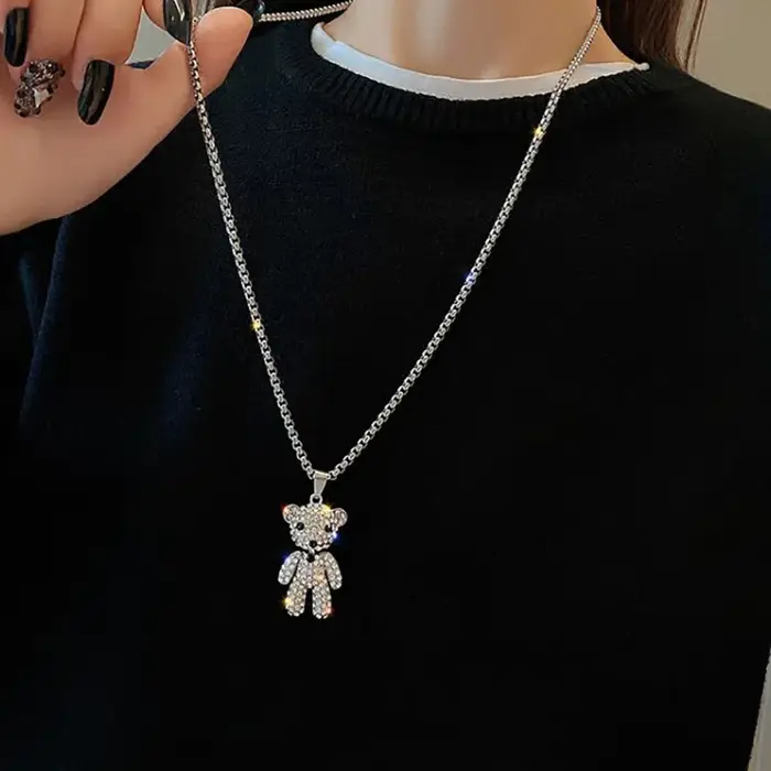 Collier ours en cristal exquis pour femme