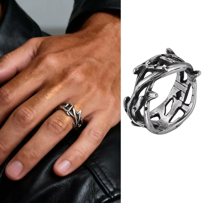 Bagues ethniques vintage punk pour hommes