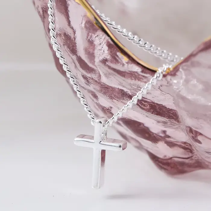 Collier pendentif croix en argent Sterling 925
