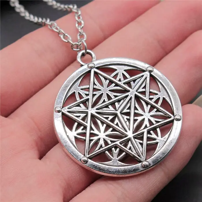 Collier fleur de vie, chaîne longue de 45cm ou 70cm, bijoux pour garçons, décorations Cool pour Thanksgiving
