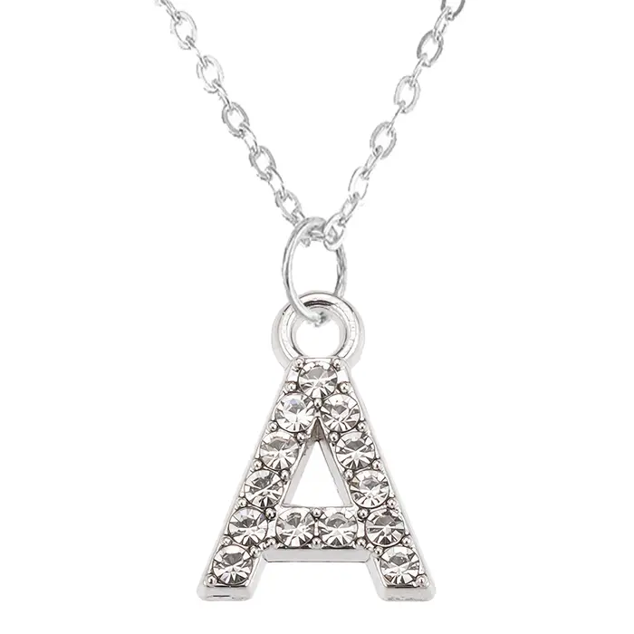 Mode brillant A-Z lettre pendentif collier à breloques 26 initiale Alphabet nom clavicule chaîne fête saint valentin bijoux cadeau