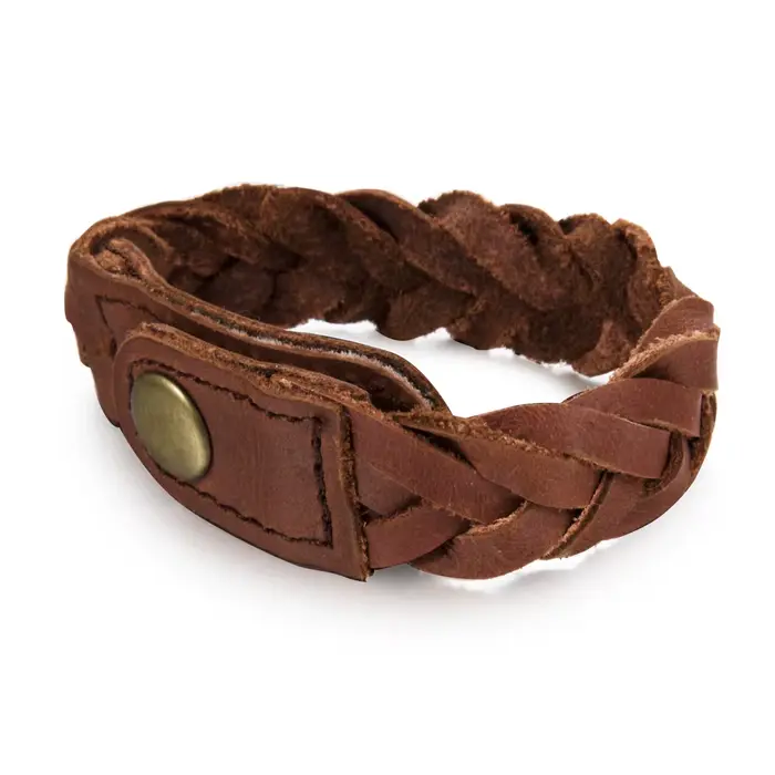 Bracelet Vintage en cuir véritable tressé pour hommes et femmes, bracelet large style punk, chaîne en corde marron, accessoires de bijoux
