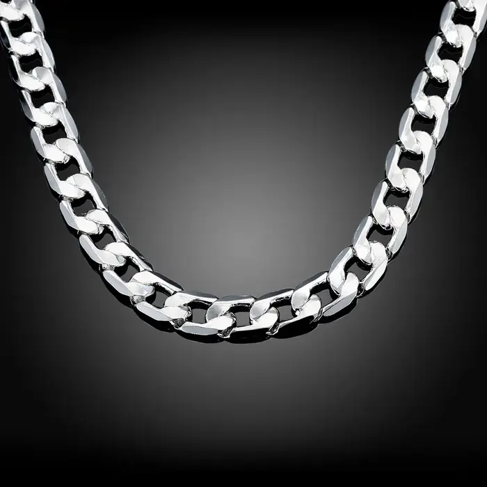 Collier en argent sterling 925 pour hommes classique bijou de luxe cadeau pour mariage et Noël