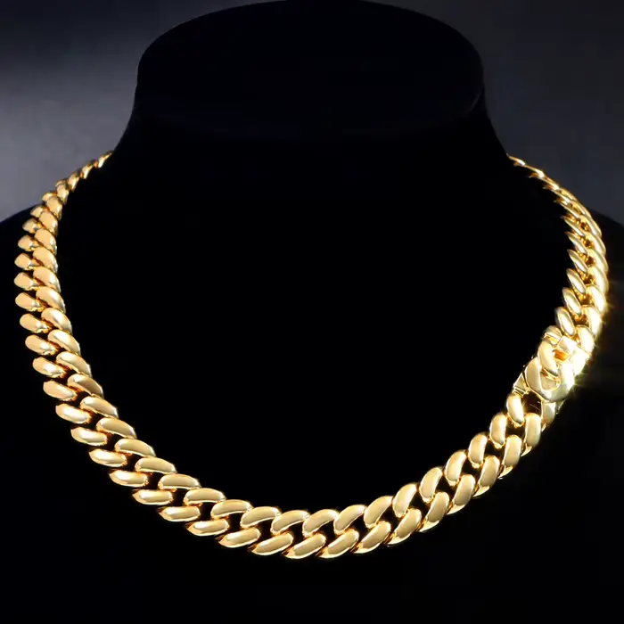 Collier chaîne cubaine Hip Hop pour hommes et femmes