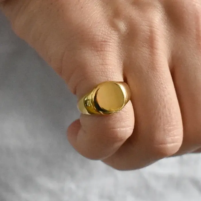 Bague chevalière plate pour hommes