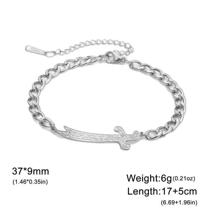 Bracelet Épée Zulfiqar Imam Ali EUEAVAN en Acier Inoxydable