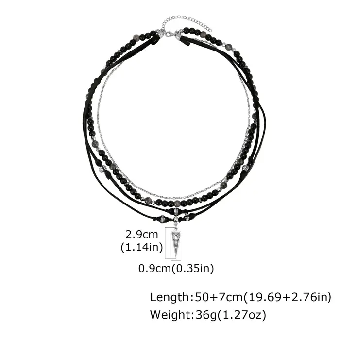 Collier superposé Rock Punk pour homme