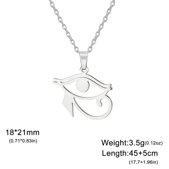 Collier Vintage égyptien ancien à Double paupière, œil d'horus, en acier inoxydable, pharaon égyptie