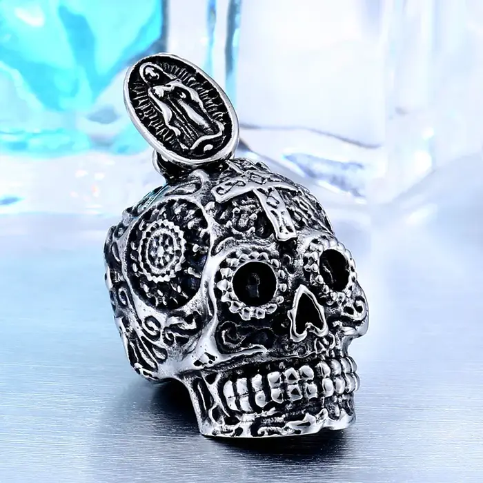 BEIER Cool – collier gothique avec pendentif en forme de sculpture pour homme, en acier inoxydable, 