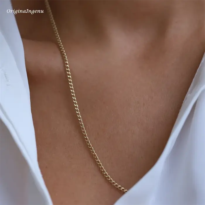 Collier chaîne gourmette rempli d'or 14K