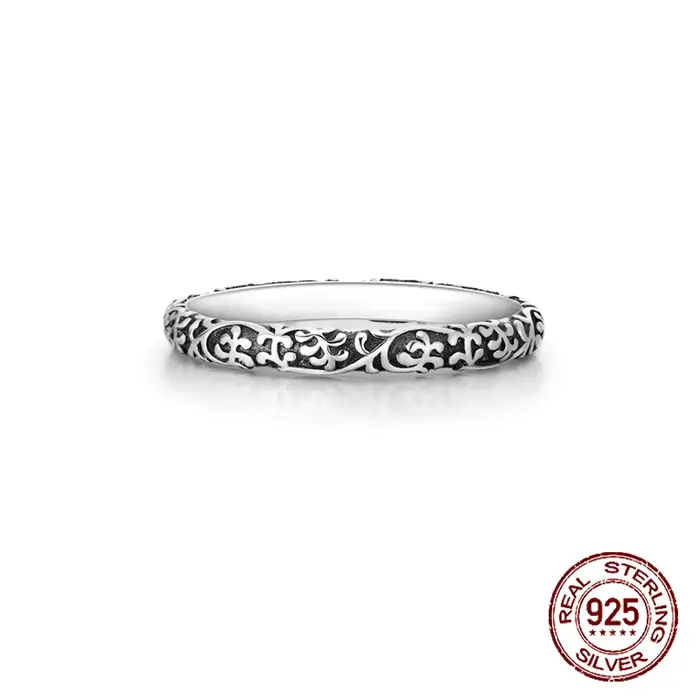 Bague en argent sterling 925 vintage oxydé