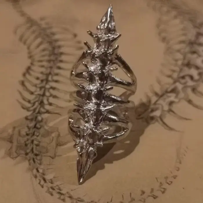 Bague squelette gothique Cyberpunk