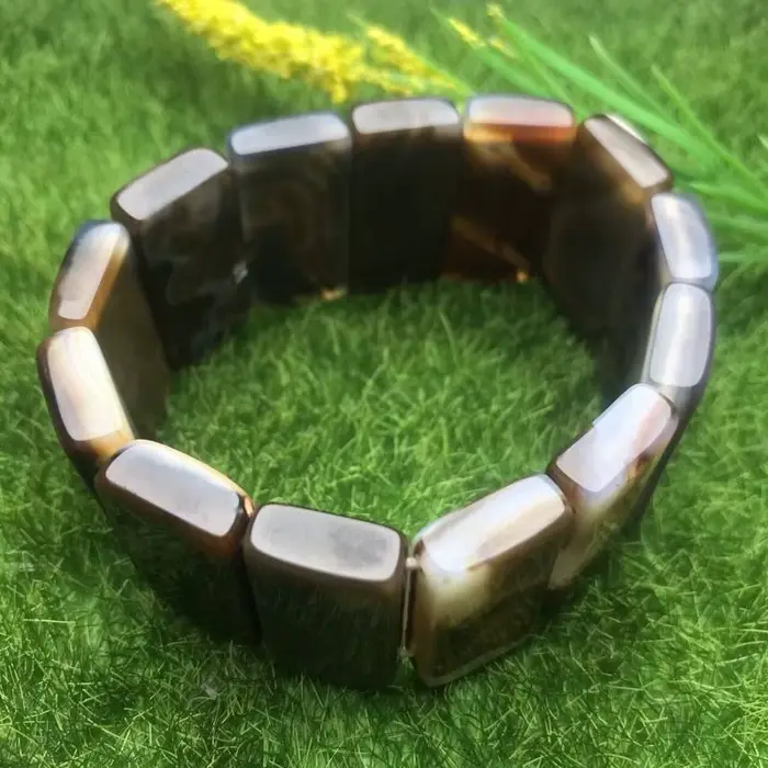 Bracelet polyvalent simple à rangée de main en agate naturelle, bijoux polyvalents à la mode