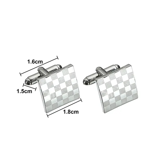 Boutons de manchette laser ovales, petit carré Sudoku, boutons de manchette de chemise française de 