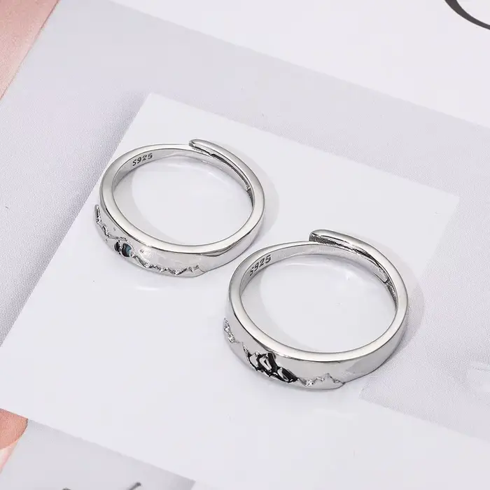 Bagues réglables de couple pour homme et femme, symbole d'amour romantique et durable pour occasions spéciales