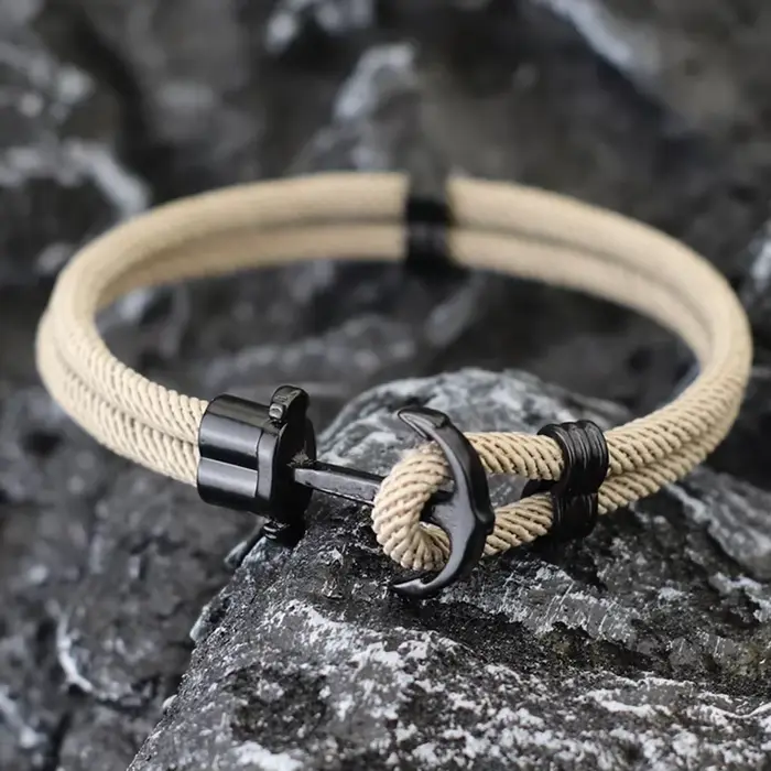 Nouveau Bracelet ancre hommes bicouche 4mm corde Milan Sports de plein air