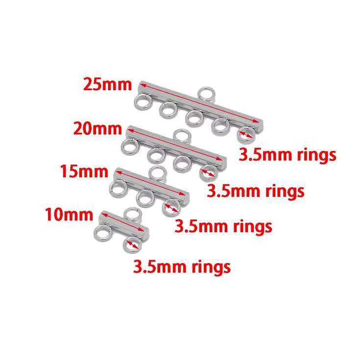 10 pièces en acier inoxydable couleur or Multi brin colliers Bracelets fermoirs pendentifs connecteurs 4 cerceaux boucles d'oreilles à breloques résultats