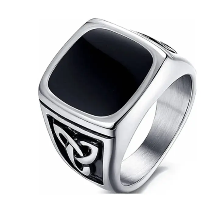 Bague chevalière Vintage Punk Viking pour hommes