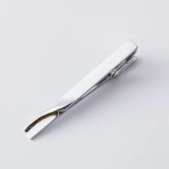 Pince à cravate élégante et classique pour homme, en métal, portable, légère, pour cérémonie de mari