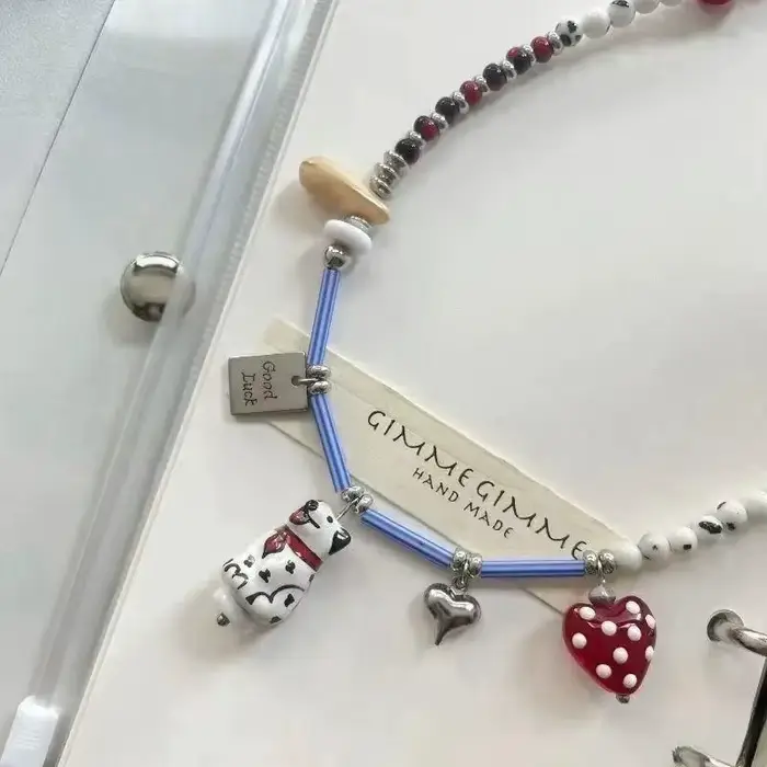 Collier en forme de chiot dalmatien perlé noir et blanc personnalisable à la mode pour femmes et filles occasions spéciales
