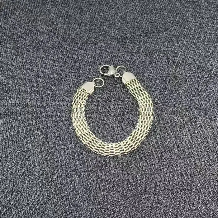Ensemble de colliers et Bracelets en maille d'acier inoxydable