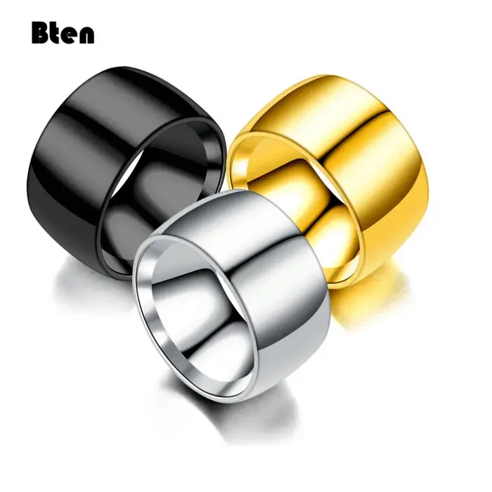 Bten mode charme bijoux bague hommes en acier inoxydable noir anneaux pour femmes