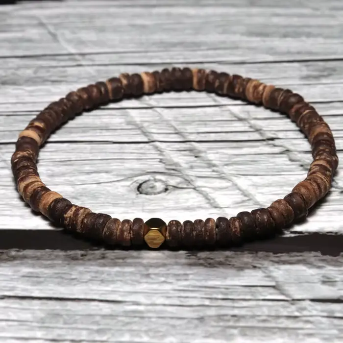 Bracelet en Bois 100% Naturel pour Homme, Minimaliste, Bouddha Perlé, Alpinisme, Méditation, Yoga, Cadeau pour Lui