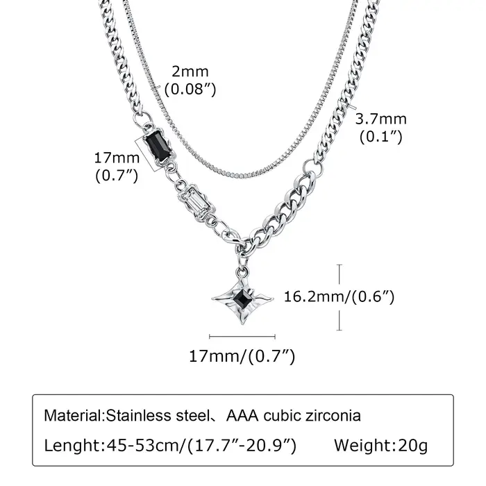 Collier ras du cou à breloques étoile noire pour homme et femme