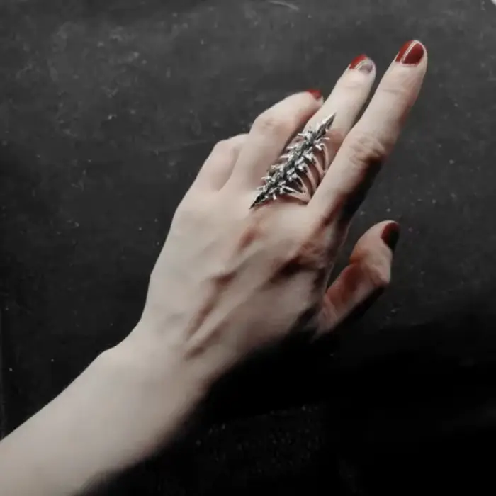 Bague squelette gothique Cyberpunk