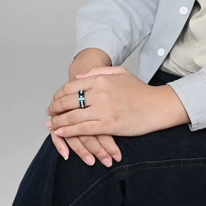 Bagues bicolores en diamant CZ pour hommes