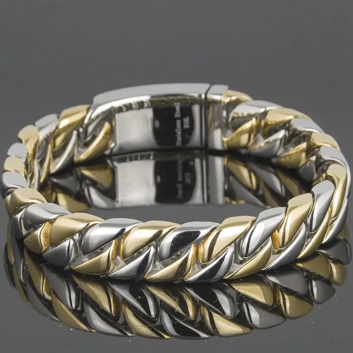 Bracelet de luxe couleur or pour hommes