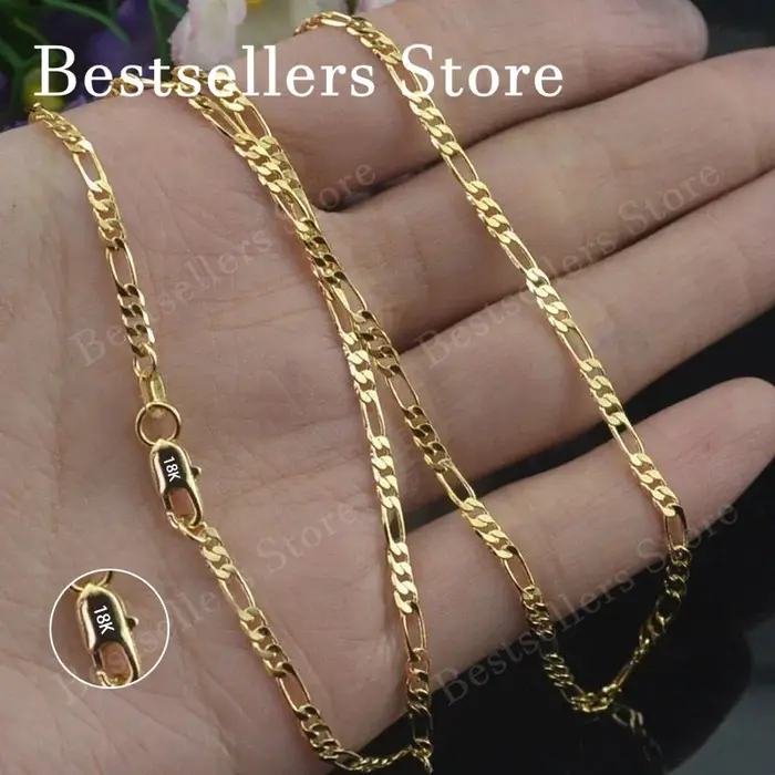 Collier chaîne Figaro en argent sterling 925
