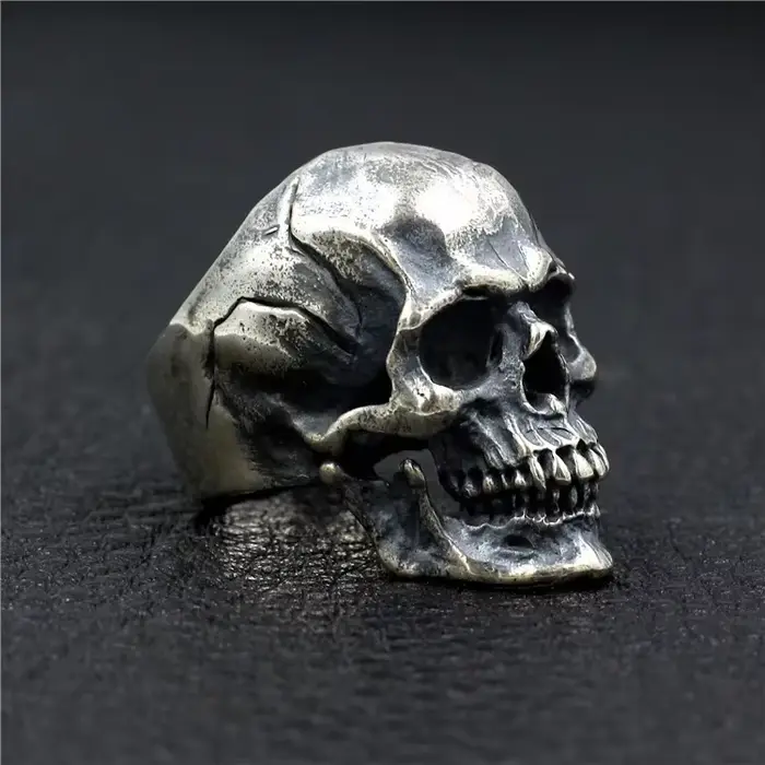 RapDuty-Bague tête de mort punk pour homme