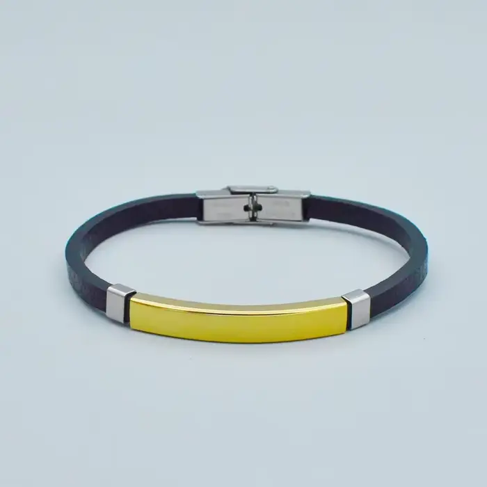 Bracelet en cuir pour hommes, bijou tendance en acier inoxydable, fait à la main, breloque, cadeau pour petit ami et mari