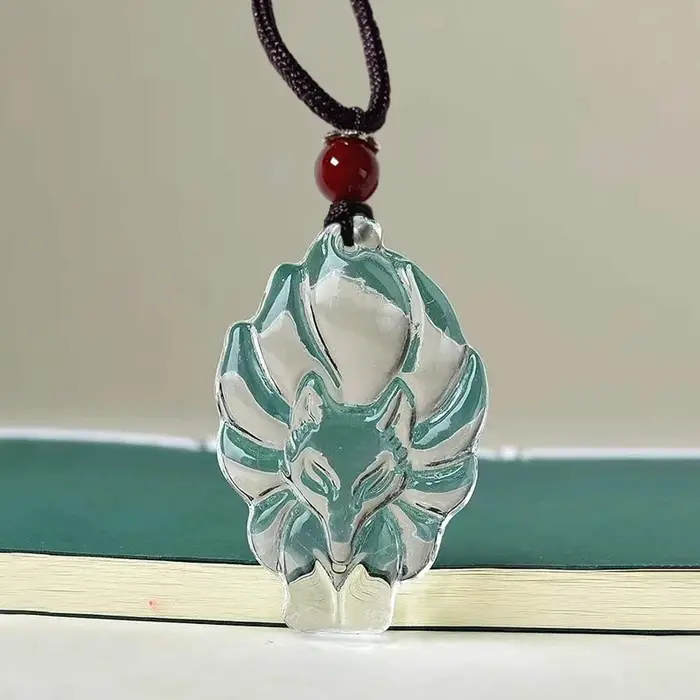 Collier pendentif renard sculpté à la main pour femme et homme, amulette chinoise, longue rette, cad