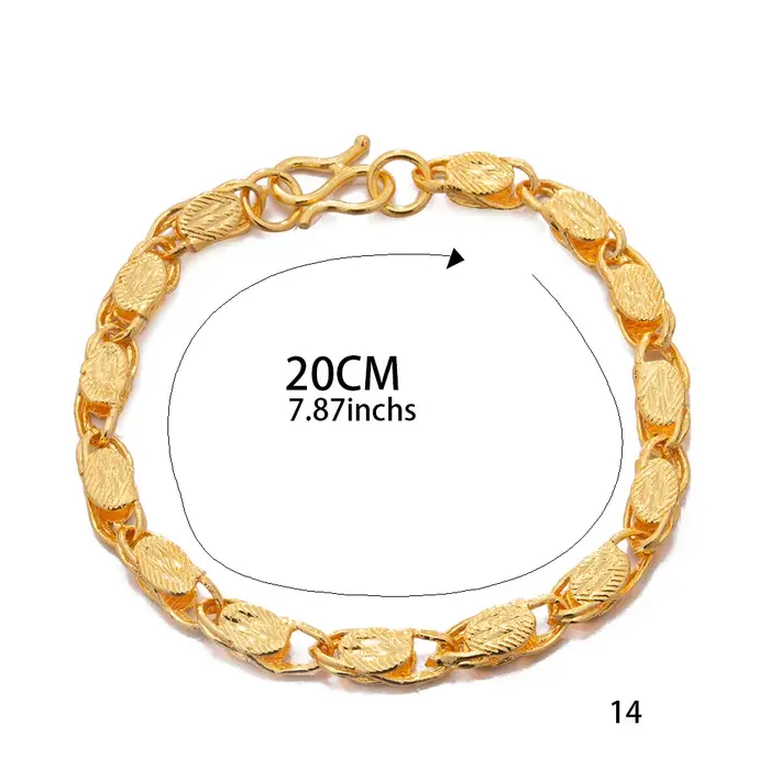 Bracelet géométrique plaqué or pur pour hommes élégants occasions spéciales femmes