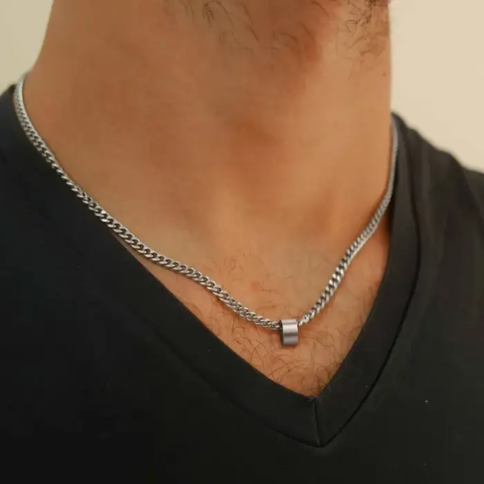 Collier perlé cubain en acier inoxydable pour homme occasions spéciales cadeau pour papa mari petit ami résistant à l'eau robuste chic
