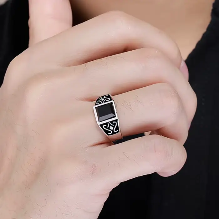 Nouvelle bague vintage en argent 925 pour homme et femme