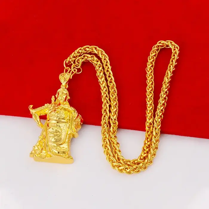 Collier pour homme en or véritable 24 carats