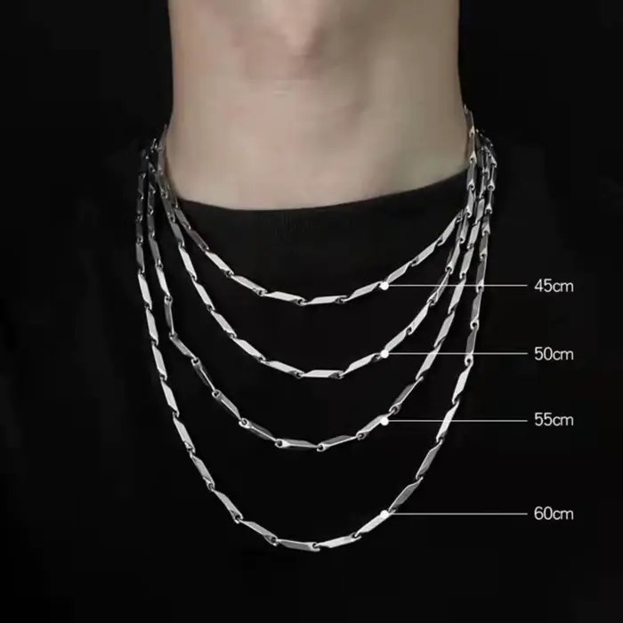 Collier losange en acier titane pour hommes et femmes