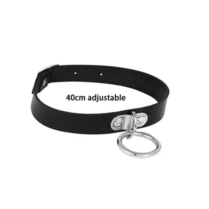 Rock Sexy Cool gothique collier Steampunk collier femmes hommes Sautoirs en cuir Goth Punk collier ras du cou boucle ronde collier épais